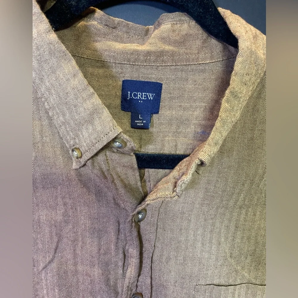 J. Crew Men's Casual‎ Brown Button Down Shirt